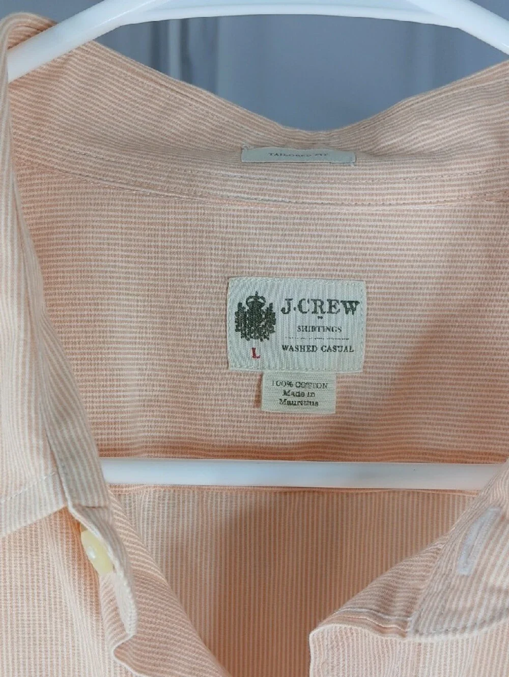 J. Crew Men’s Light Peach Long-Sleeve Button-Up Shirt